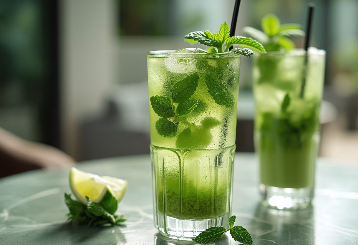Cocktail matcha mojito