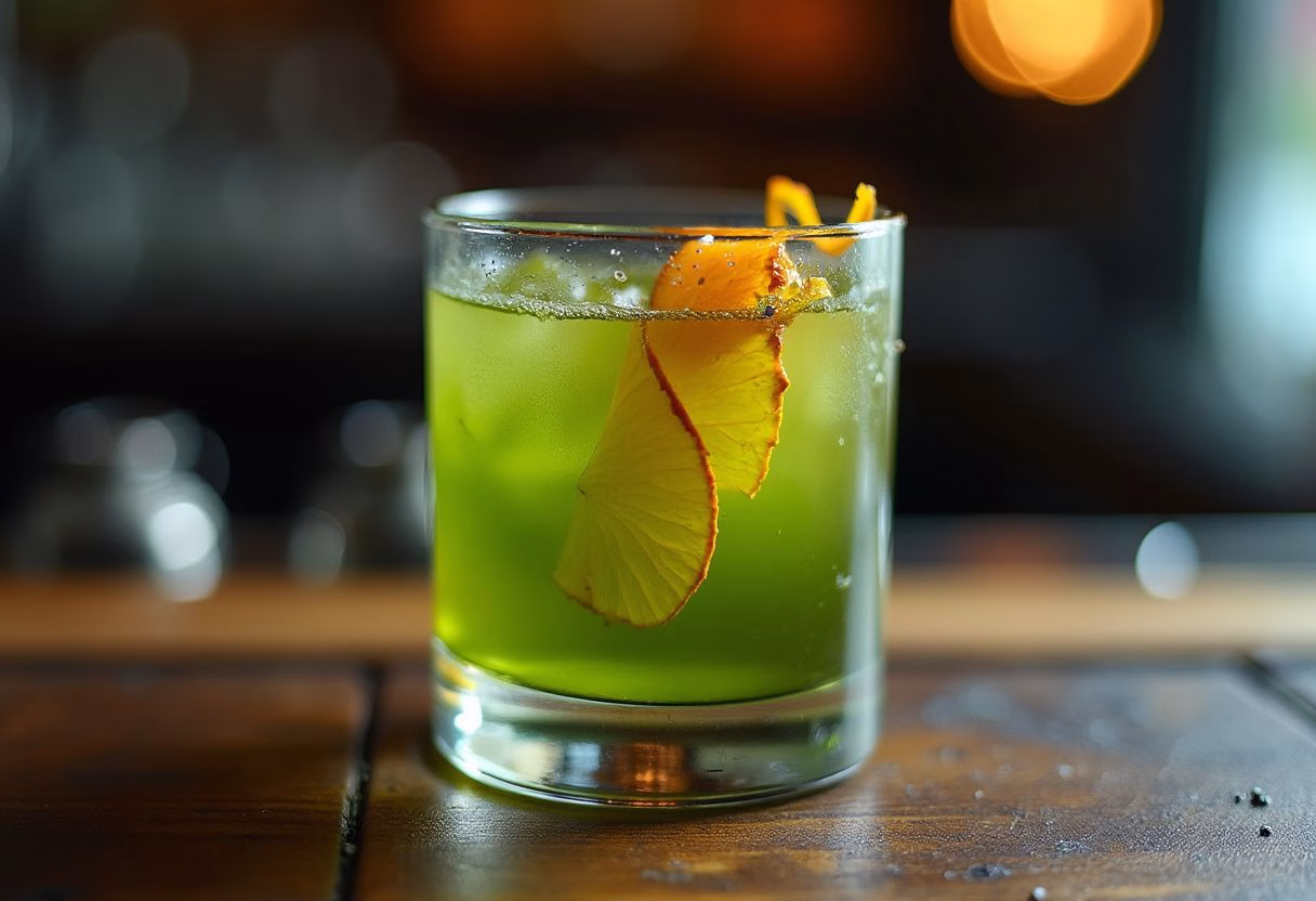Cocktail matcha negroni